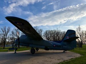 Air Force Heritage Air Park, Winnipeg: Planes, History and Coffee 56 Royal Canadian Navy aircraft on display in a park, a twin-engine transport plane with number 55 on the fuselage and Canadian flag on the tail